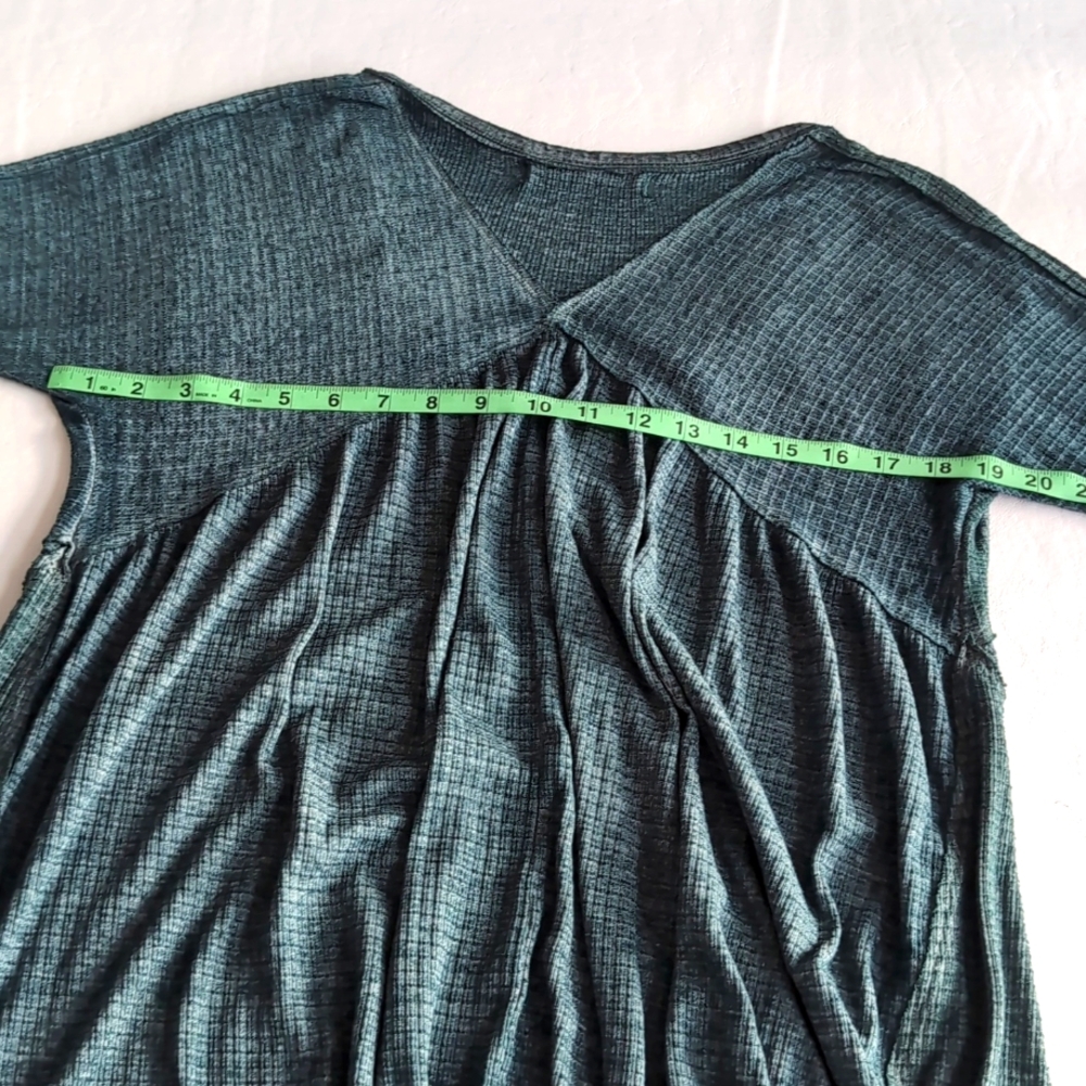 Free People Citrine Thermal Oversized Waffle Top In Vetiver Colorway Women's XS - Picture 9 of 11